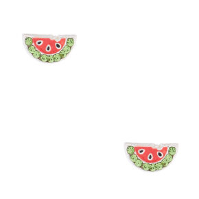 Sterling Silver Watermelon Stud Earrings,