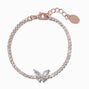 Bracelet tennis papillon en zircon cubique d&#39;imitation - Couleur dor&eacute; rose,