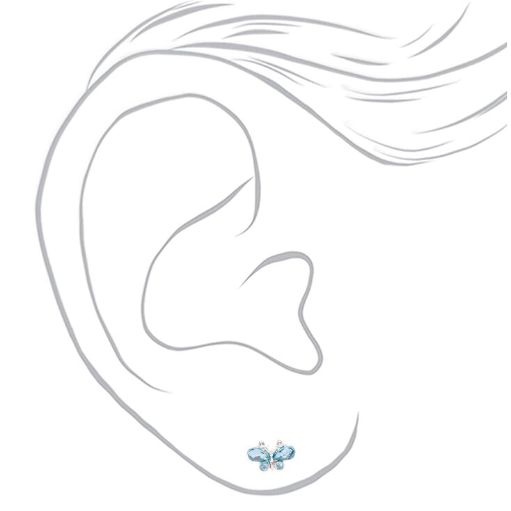 Lot de boucles d&rsquo;oreille papillon fleur brillante,
