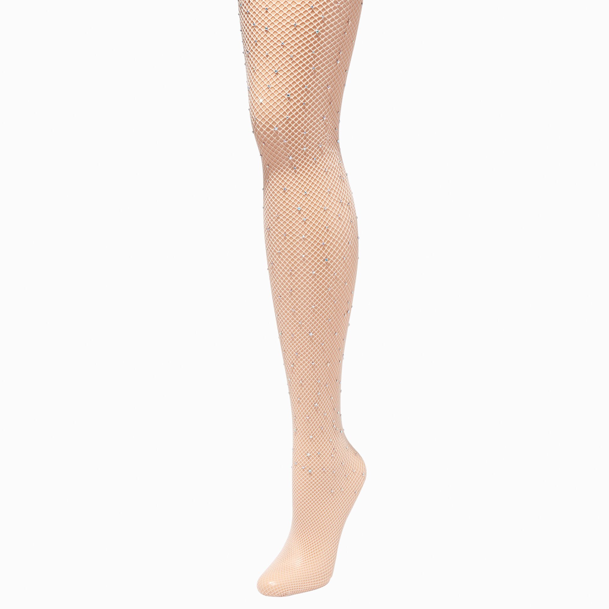 White sparkly fishnet tights sale