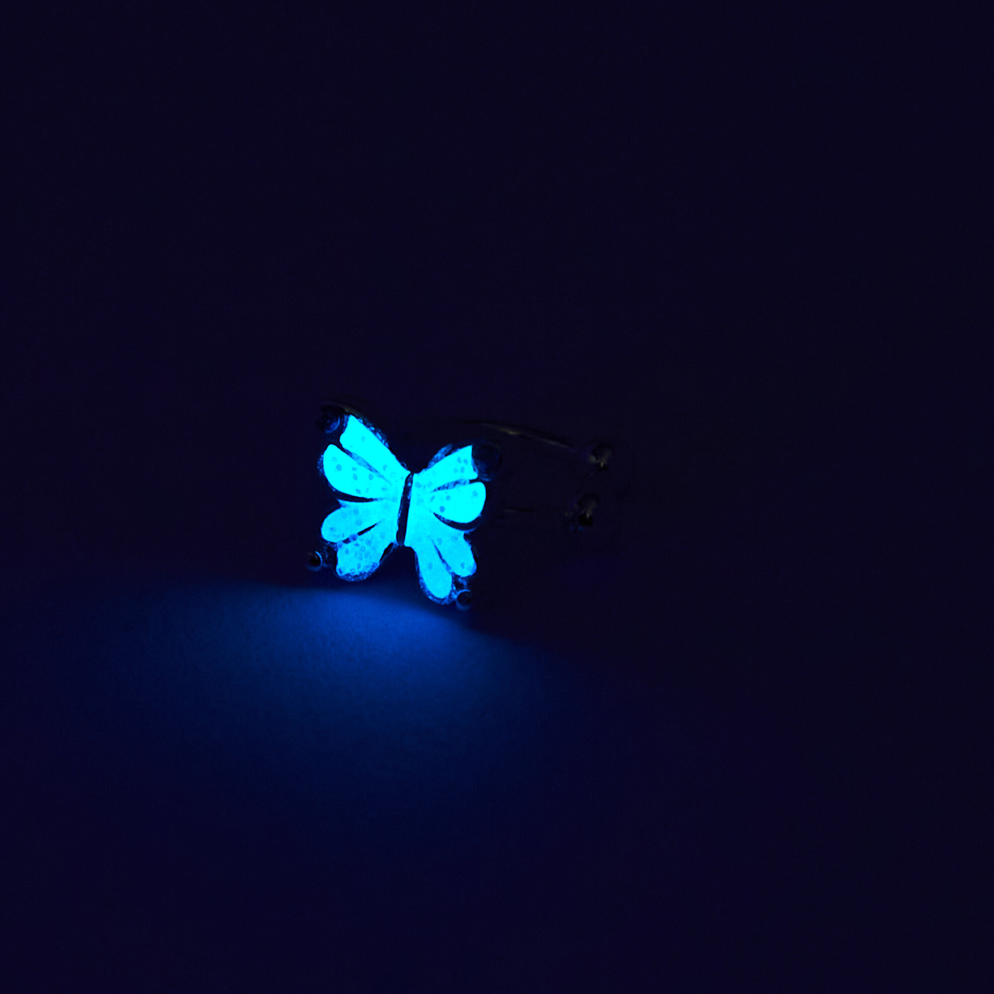 Silver Glow In The Dark Butterfly Ear Cuff,