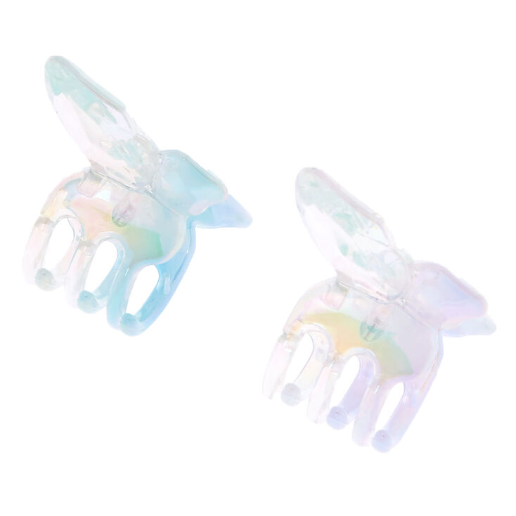 Iridescent Mini Butterfly Hair Claws - 2 Pack,