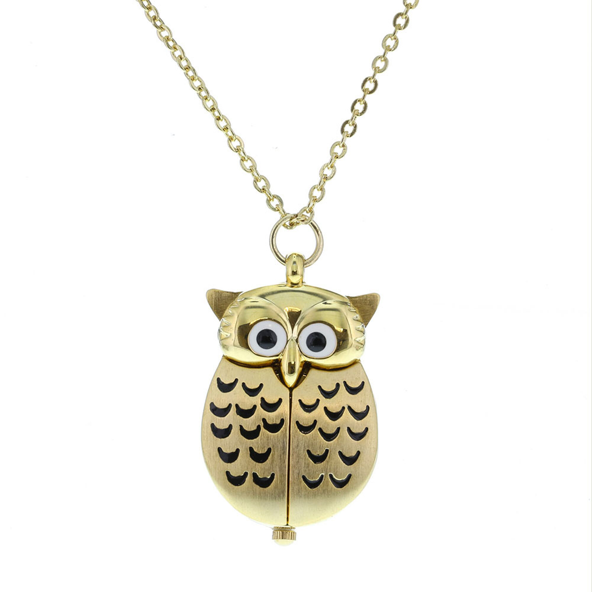 Gold Owl Watch Locket Necklace | Claire's