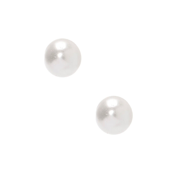C LUXE by Claire&#39;s Sterling Silver 4mm Glass Pearl Stud Earrings,