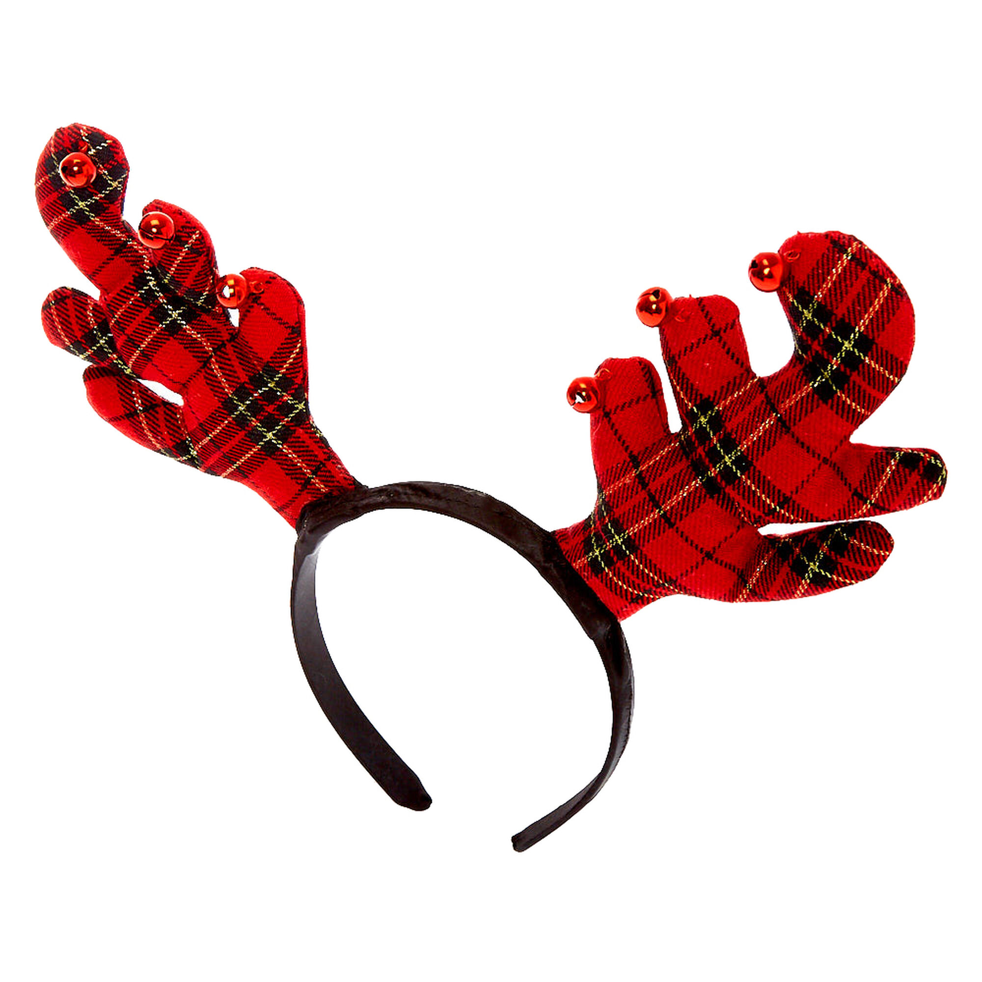 Plaid reindeer antlers headband red claire s us