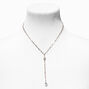 Gold Paperclip Cubic Zirconia Y-Neck Necklace,