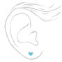 Sterling Silver One Enamel Baby Blue Heart Stud Earring,