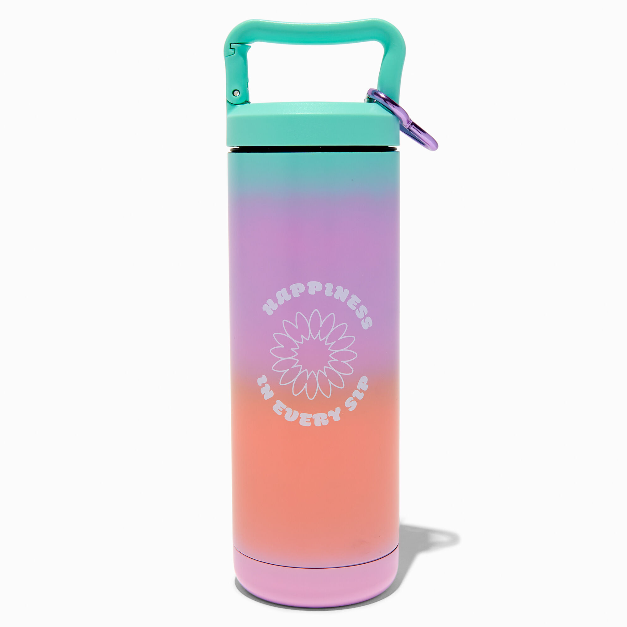 "Happiness In Every Sip" Ombré Stainless Steel Water Bottle,
