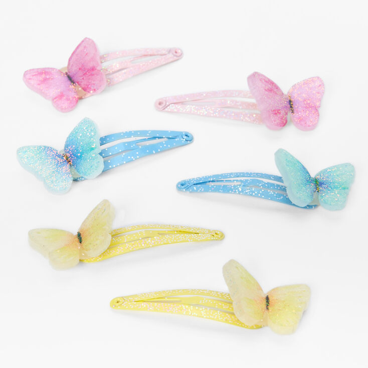 Barrettes clic clac motif papillon paillet&eacute; pastel Claire&#39;s&nbsp;Club - Lot de 6,