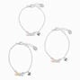 Best Friends Silver-tone Love Script Bracelets - 3 Pack,