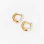 18k Gold Plated 10MM White Enamel Hoop Earrings,