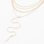 Gold Bar Chain Multi Strand Necklace,