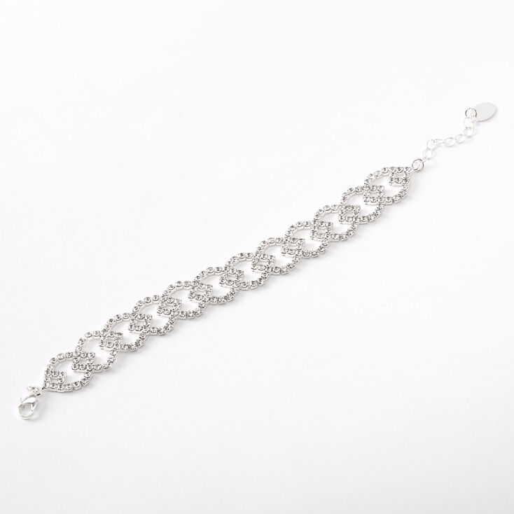 Silver-tone Rhinestone Lemon Chain Bracelet,