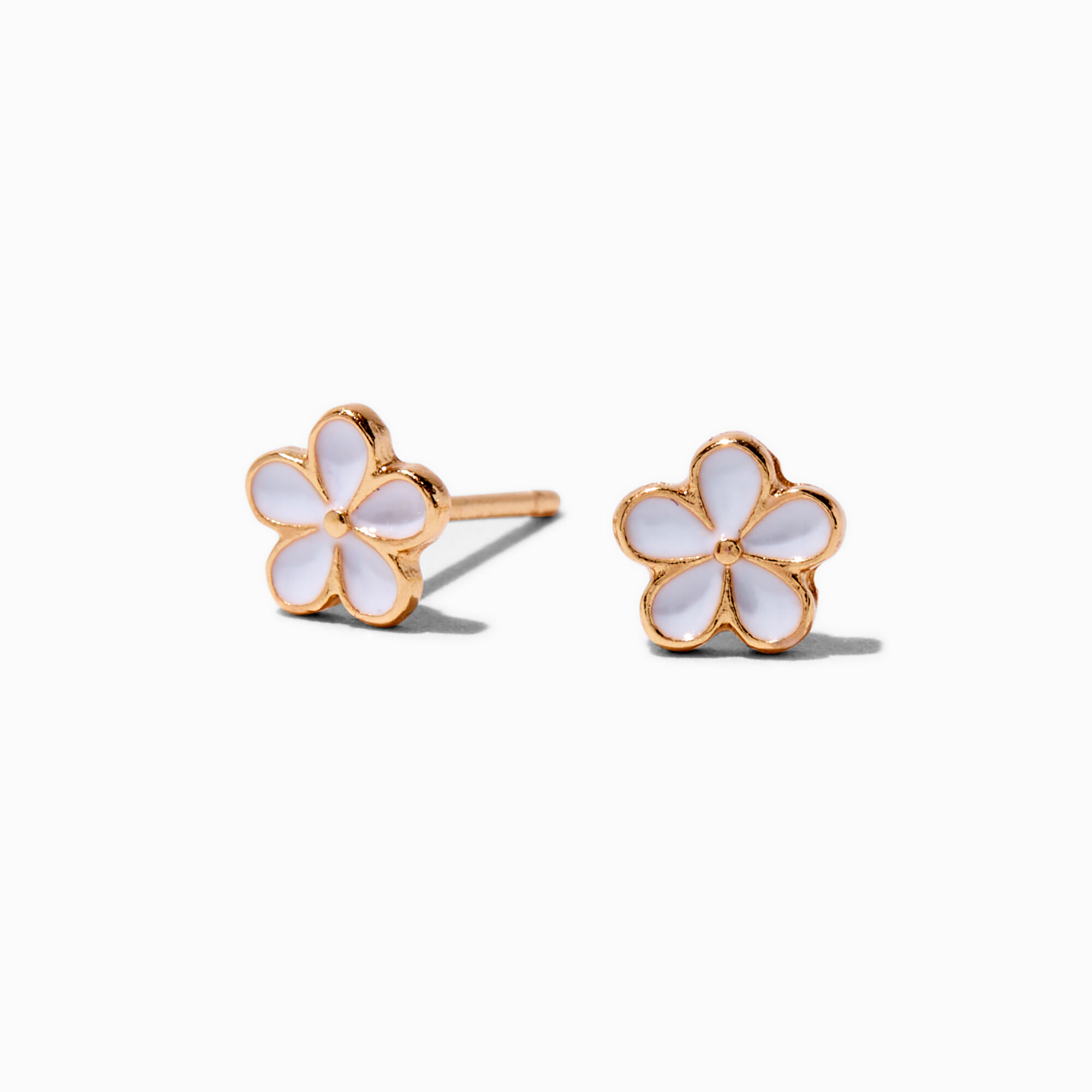 View Claires Daisy GoldTone Stud Earrings White information