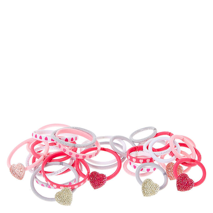 Claire&#39;s Club Heart Hair Bobbles - 30 Pack,