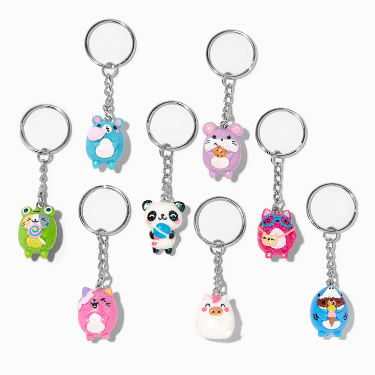 Glitter Food Critters Best Friends Keychains - 8 Pack,