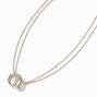 Mixed Metal Interlocking Circles Multi-Strand Necklace ,