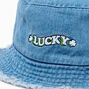 &#39;Lucky&#39; Blue Denim Bucket Hat,
