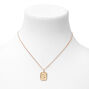 Gold Rectangle Medallion Initial Pendant Necklace - S,