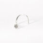 22G Silver-tone Stainless Steel Classic Crystal Nose Stud,