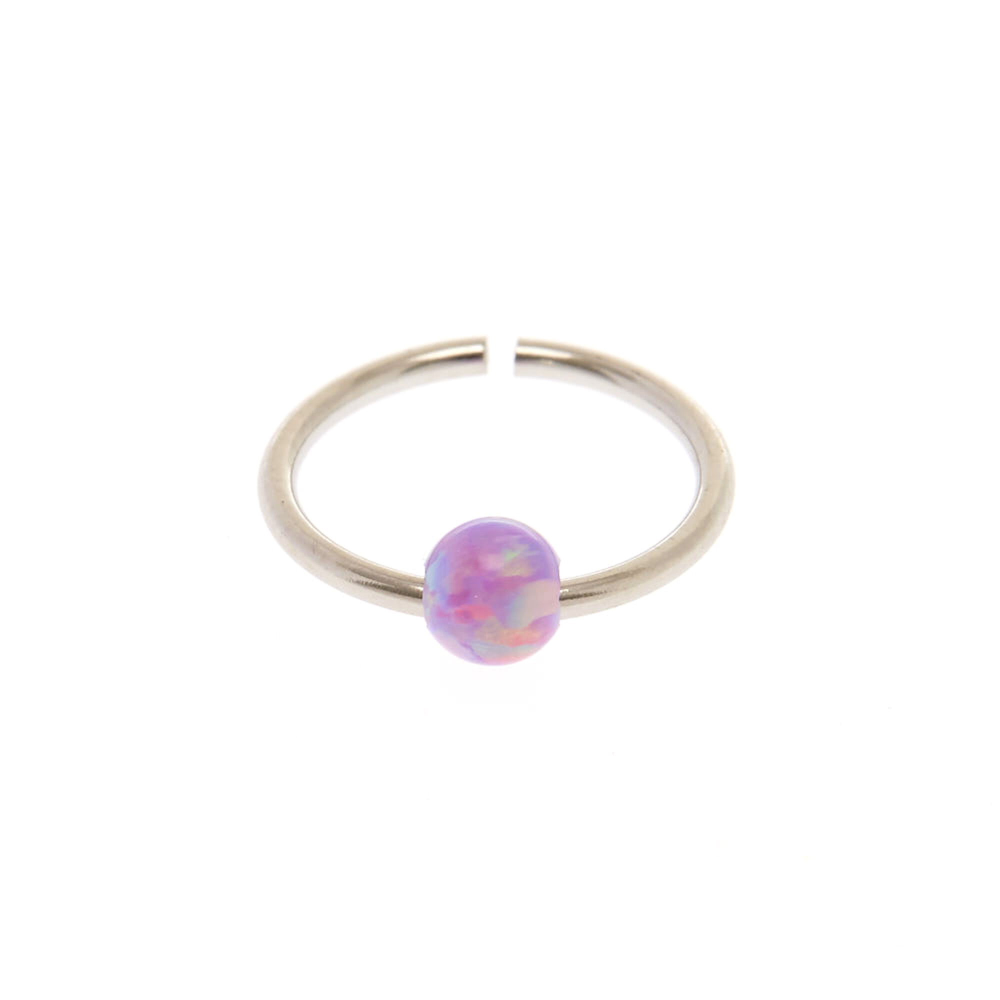 20G Purple & Pink Opal Nose Ring Claire's US