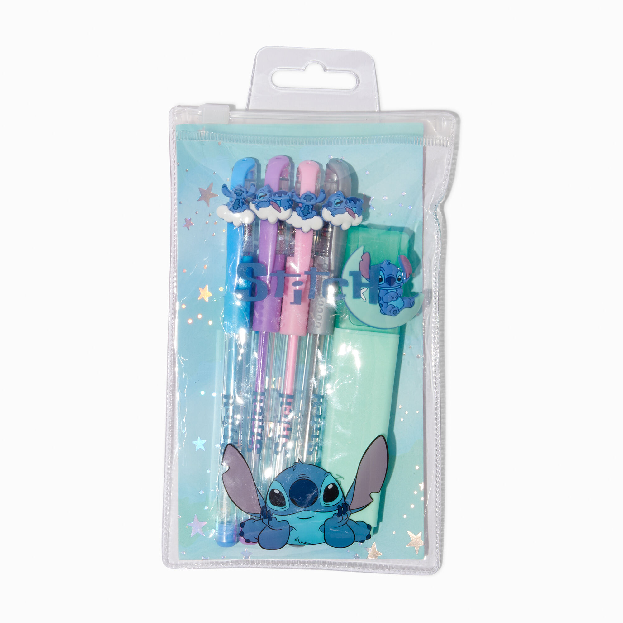 View Claires Disney Stitch Sleepy Pen Set 4 Pack information