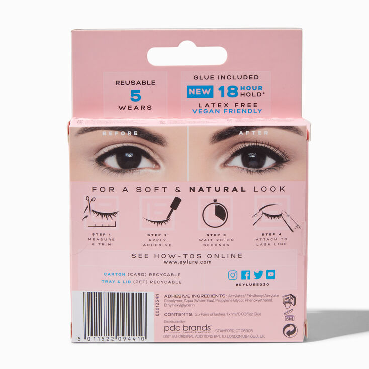 Eylure Naturals No.117 False Lashes - 3 Pack,