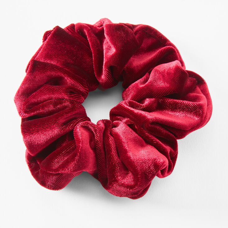 Medium Velvet Hair Scrunchie - Burgundy,