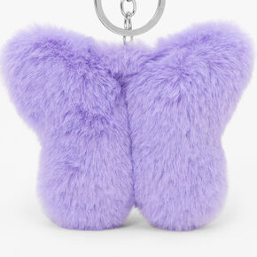 Purple Butterfly Pom Pom Keychain,