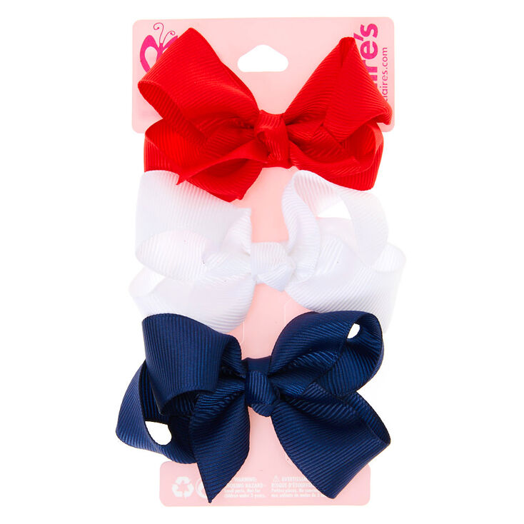 Claire&#39;s Club Ribbon Hair Bow Clips - 3 Pack,