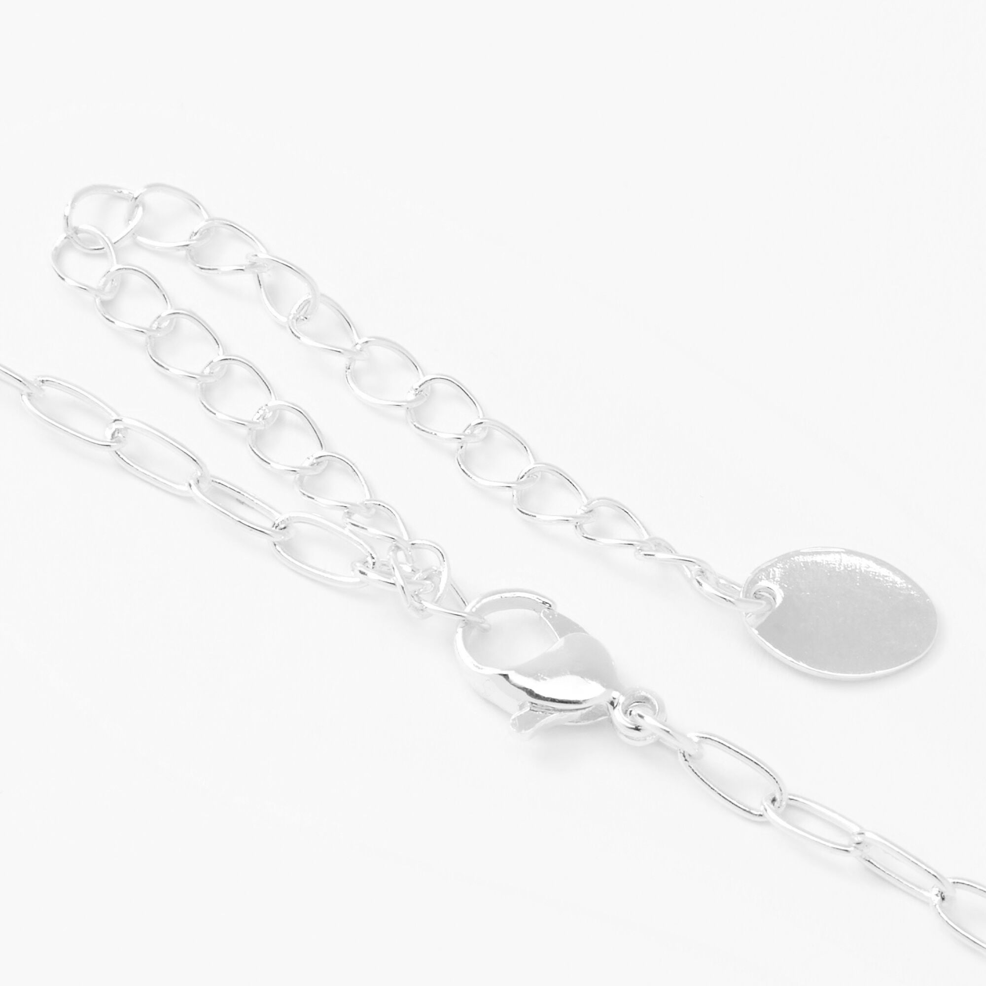 Silver Mystic Rectangle Pendant Necklace,