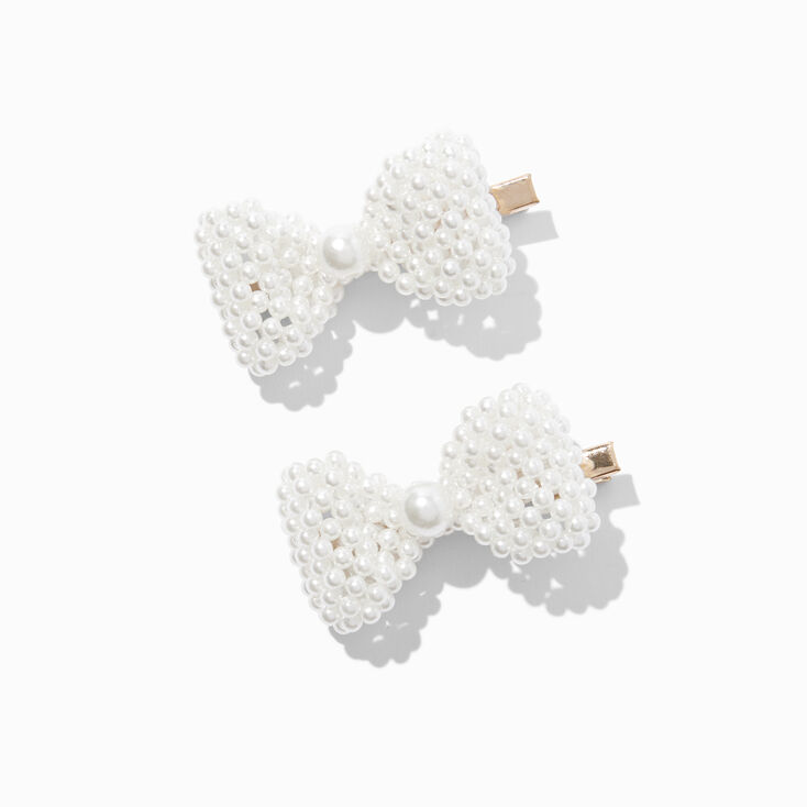 Pearl Hair Bow Clips - 2 Pack,