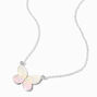 Silver-tone UV Color-Changing Butterfly Pendant Necklace,