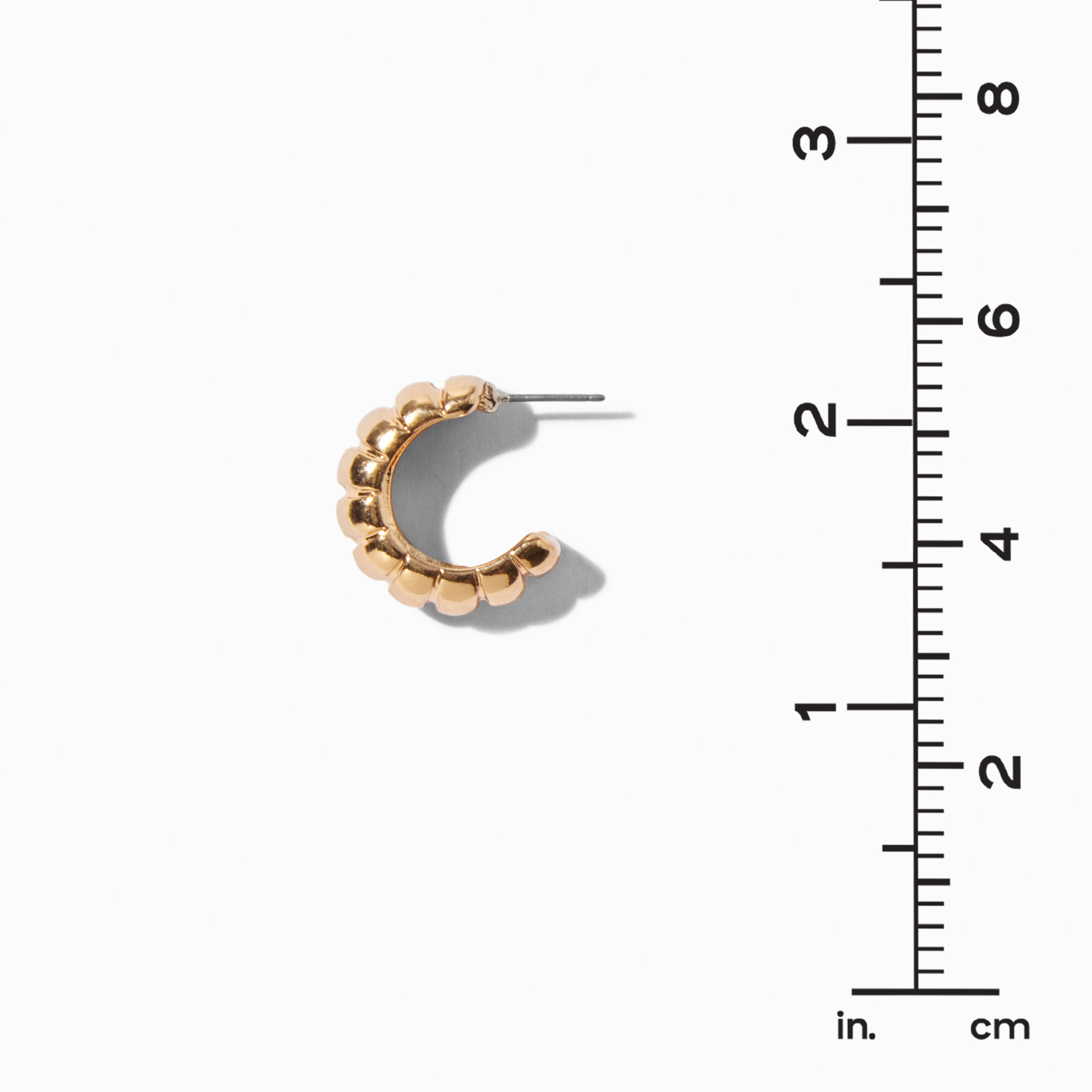 Ridged Gold-tone 20MM Hoop Earrings,