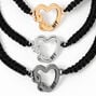 Mixed Metal Infinity Heart Adjustable Friendship Bracelets - 3 Pack,
