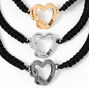Bracelets d&rsquo;amiti&eacute; r&eacute;glables c&oelig;ur infini en m&eacute;taux mixtes - Lot de 3,
