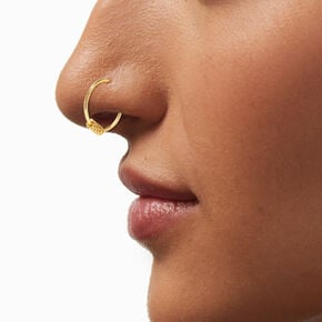 Anneaux pour piercing de nez perl&eacute;s 0,6&nbsp;mm couleur argent&eacute;e en m&eacute;taux mixtes - Lot de 6,