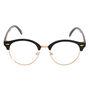Rose Gold Browline Clear Lens Frames - Black,