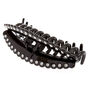 Scalloped Stone Hair Claw - Black,