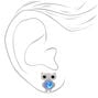 Silver Tie Dye Owl Clip On Stud Earrings,