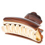 Wooden Effect Hair Claw - Brown,