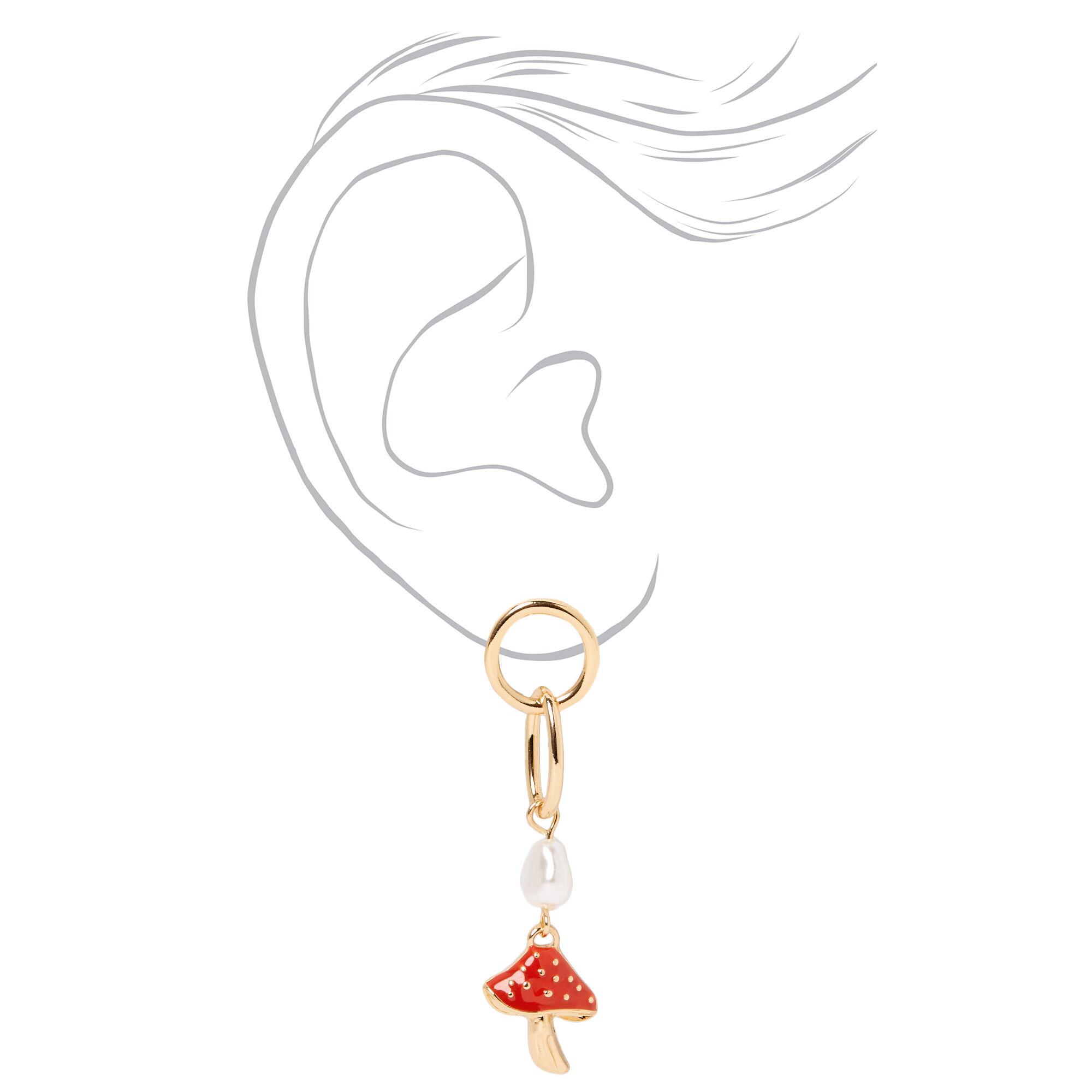 Gold 2'' Mushroom Drop Earrings,