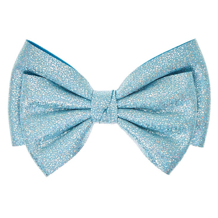 Soft Glitter Hair Bow Clip - Baby Blue | Claire's US