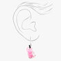Pink 0.5&quot; Gummy Bear Drop Earrings,