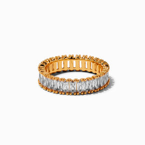 C LUXE by Claire&#39;s 18k Yellow Gold Plated Cubic Zirconia Eternity Ring,