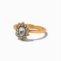Gold-tone Vintage-Inspired Crystal Ring Stack - 5 Pack,