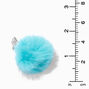 Silver 1.5&quot; Pom Pom Clip On Drop Earrings - Teal,