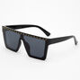 Studded Top Shield Sunglasses - Black,