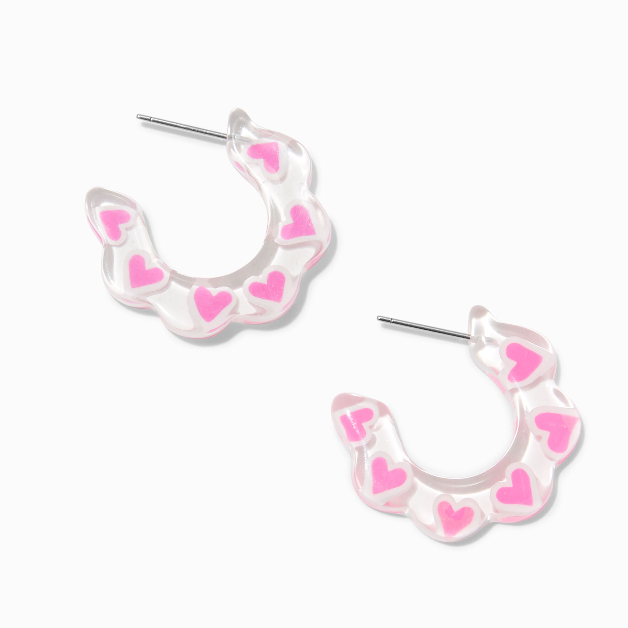 Claire's heart hoop best sale earrings