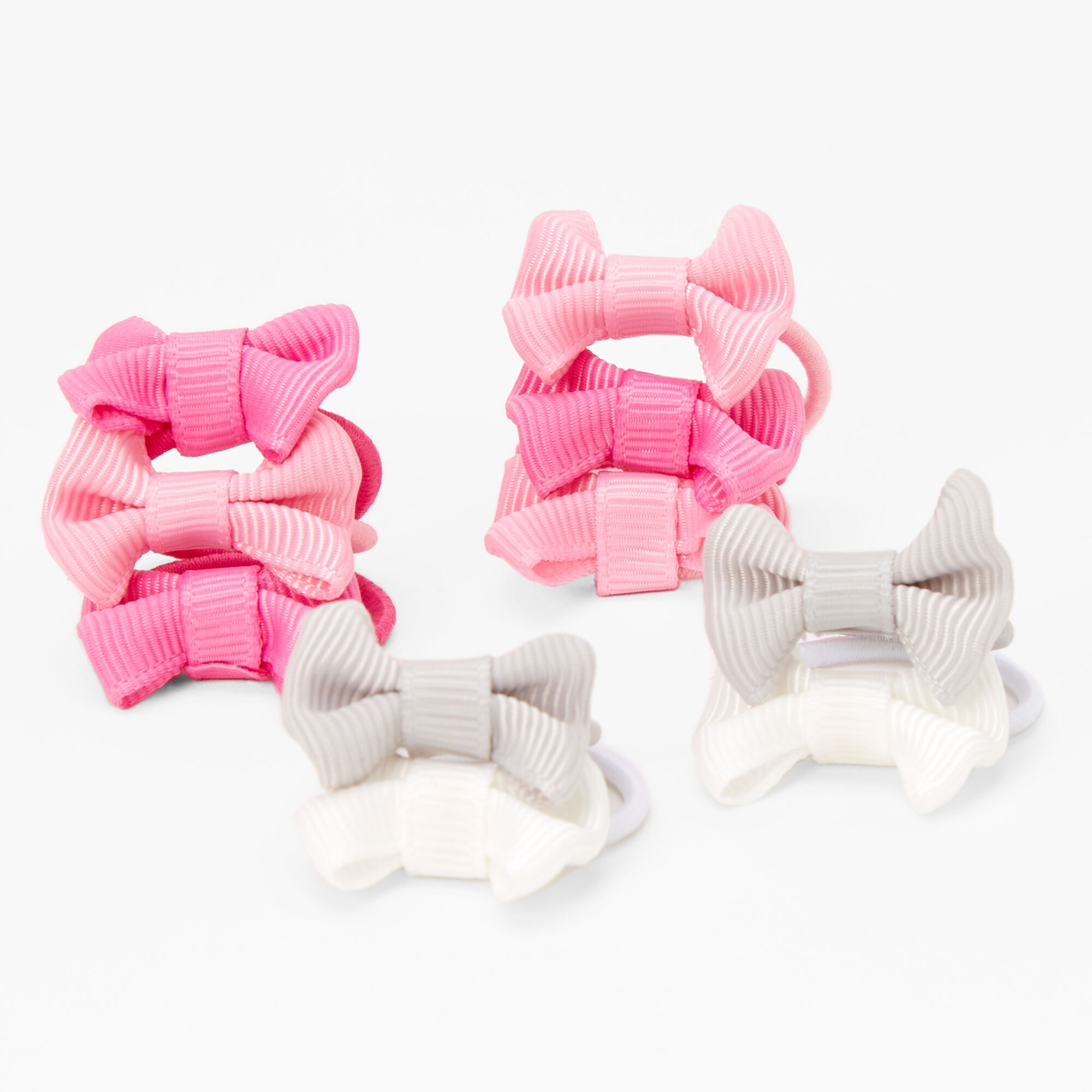 View Claires Club Ombre Bow Hair Ties 10 Pack Pink information